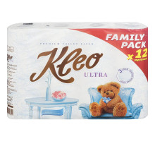 Бумага туалетная Kleo 3-слойная белая (12 рулонов в упаковке)
