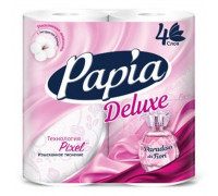 Бумага туалетная Papia Deluxe 4-слойная белая с цветочным ароматом (4 рулона в упаковке)