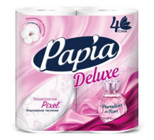 Бумага туалетная Papia Deluxe 4-слойная белая с цветочным ароматом (4 рулона в упаковке)