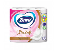 Бумага туалетная Zewa Ultra Soft 4-слойная белая (4 рулона в упаковке)