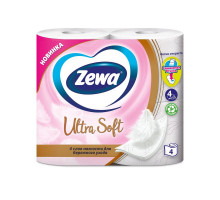 Бумага туалетная Zewa Ultra Soft 4-слойная белая (4 рулона в упаковке)