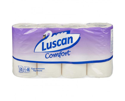 Бумага туалетная Luscan Comfort 2-слойная белая (8 рулонов в упаковке)