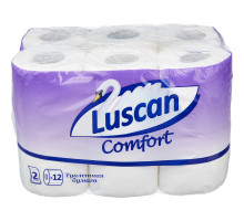 Бумага туалетная Luscan Comfort 2-слойная белая (12 рулонов в упаковке)