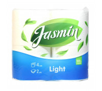 Бумага туалетная Jasmin Light 2-слойная белая (4 рулона в упаковке)