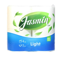 Бумага туалетная Jasmin Light 2-слойная белая (4 рулона в упаковке)