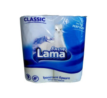 Бумага туалетная Lama Snow Classic 2-слойная белая (4 рулона в упаковке)