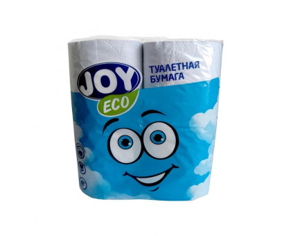 Бумага туалетная Joy Eco 2-слойная белая (4 рулона в упаковке)