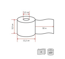 Бумага туалетная в рулонах Tork Premium Т6 2-слойная 27 рулонов по 90 метров (артикул производителя 127520)