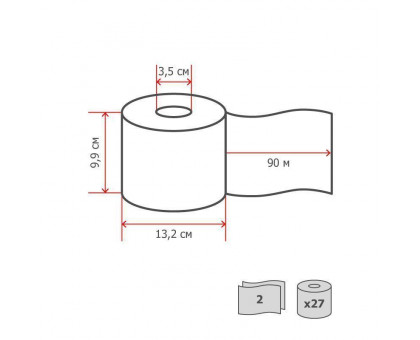 Бумага туалетная в рулонах Tork Premium Т6 2-слойная 27 рулонов по 90 метров (артикул производителя 127520)