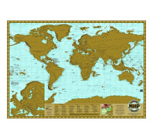 Настенная стираемая карта мира (скретч-карта) 700x490 мм
