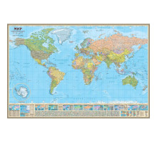 Карта мира политическая (1:17 млн, металлический багет)