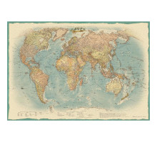Настенная политическая карта мира в стиле ретро 1000x700 мм 1:34 млн