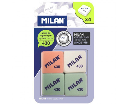 Ластик Milan 430 каучуковый 49х23х9 мм (4 штуки в упаковке)