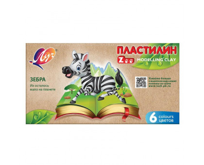 Пластилин классический Луч Zoo 6 цветов 90 г