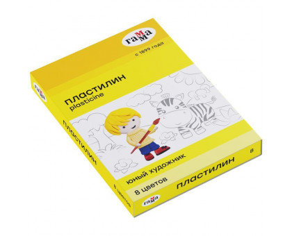 Пластилин классический Гамма Юный художник 8 цветов 112 г со стеком