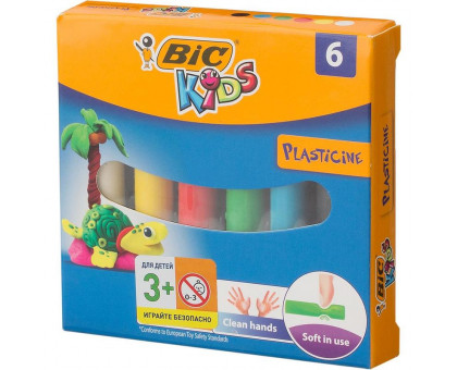 Пластилин классический Bic Kids 6 цветов 70 г