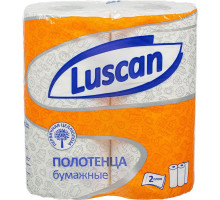 Полотенца бумажные Luscan 2-слойные белые 2 рулона по 17 метров