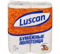 Полотенца бумажные Luscan 2-слойные белые 2 рулона по 12.5 метров