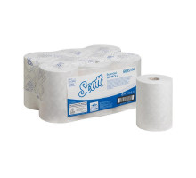 Полотенца бумажные в рулонах Scott Essential Slimroll 1-слойные белые 6 рулонов по 190 метров (артикул производителя 6695)