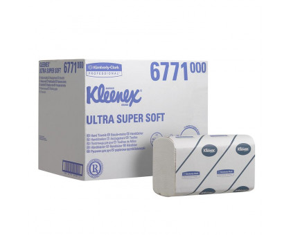 Полотенца бумажные листовые Kimberly Clark Kleenex UltraSuperSoft С-сложения 3-слойные 30 пачек по 96 листов (артикул производителя 6771)