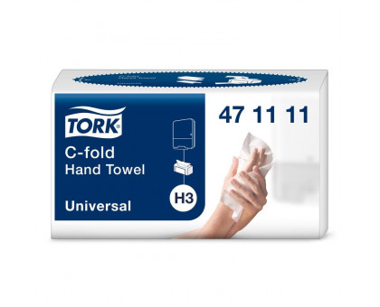 Полотенца бумажные листовые Tork Universal Н3 С-сложения 2-слойные 120 листов (артикул производителя 471111)