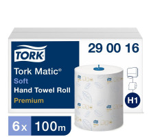 Полотенца бумажные в рулонах Tork Premium Soft Н1 2-слойные 6 рулонов по 100 метров (артикул производителя 290016)