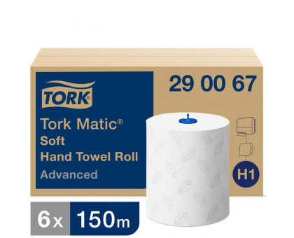 Полотенца бумажные в рулонах Tork Matic H1 Advanced 2 слойные 6 рулонов в упаковке по 150 метров (артикул производителя 290067)