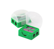 Точилка Attache двойная с контейнером зеленая (2 штуки в упаковке)