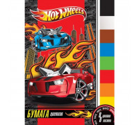 Бумага цветная Эврика Mattel Hot Wheels А4 8 цветов 8 листов немелованная