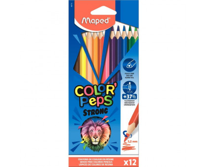 Карандаши цветные Maped Color'peps strong 12 цветов трехгранные