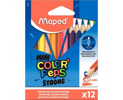 Карандаши цветные Maped Color'peps mini strong 12 цветов трехгранные