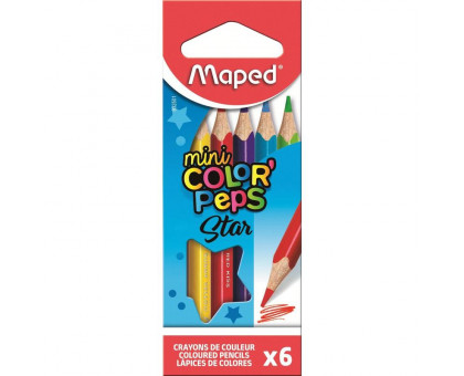 Карандаши цветные Maped mini Color'peps Star 6 цветов трехгранные