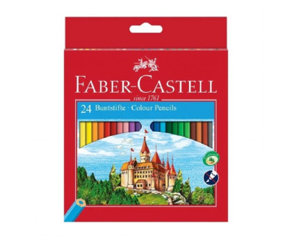 Карандаши цветные Faber-Castell Grip Eco Замок 24 цвета шестигранные