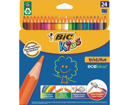 Карандаши цветные Bic 24 цвета шестигранные