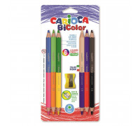 Карандаши цветные Carioca BiColor 12 цветов (двусторонние) шестигранные с точилкой