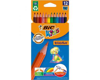 Карандаши цветные Bic Kids Evolution 12 цветов шестигранные