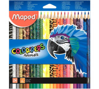 Карандаши цветные Maped Color'peps Animals 24 цвета трехгранные