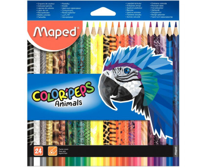 Карандаши цветные Maped Color'peps Animals 24 цвета трехгранные