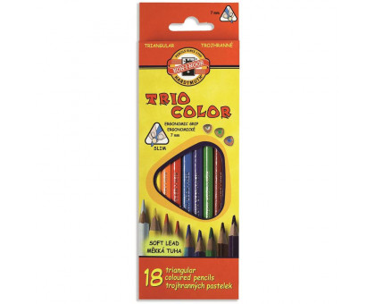 Карандаши цветные Koh-I-Noor Triocolor 18 цветов трехгранные